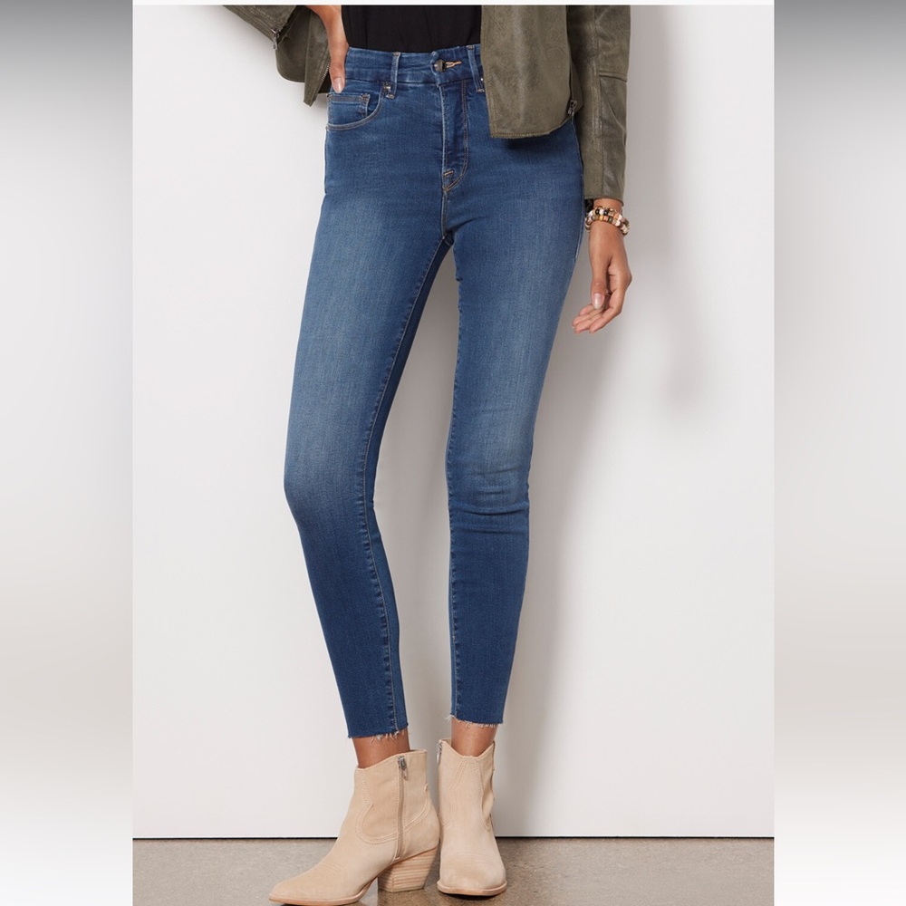 Evereve Good American Good Waist Crop Skinny Jeans New